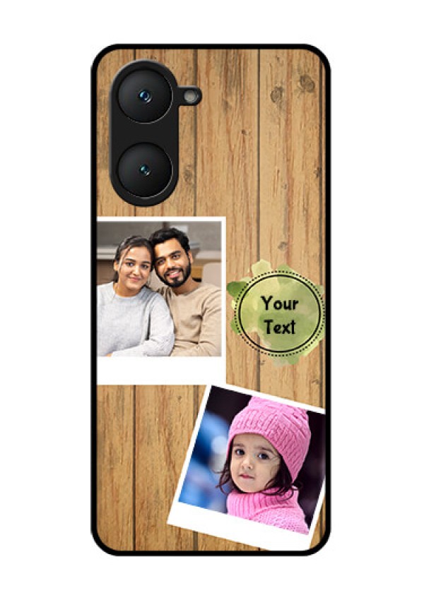 iQOO Z9 Lite 5G Custom Glass Phone Case - Wooden Texture Design
