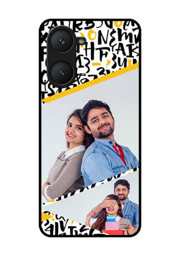 iQOO Z9 Lite 5G Custom Glass Phone Case - Letters Pattern Design