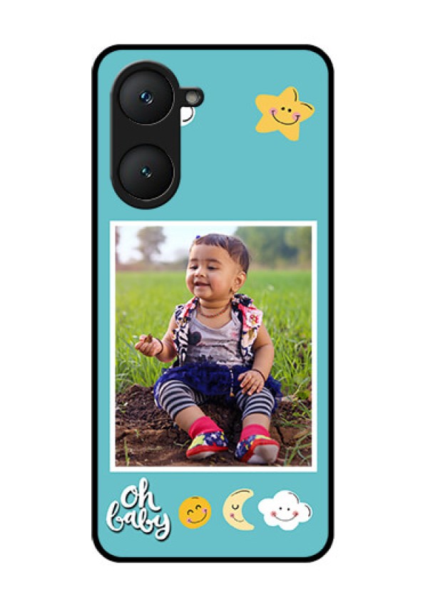iQOO Z9 Lite 5G Custom Glass Phone Case - Smiley Kids Stars Design