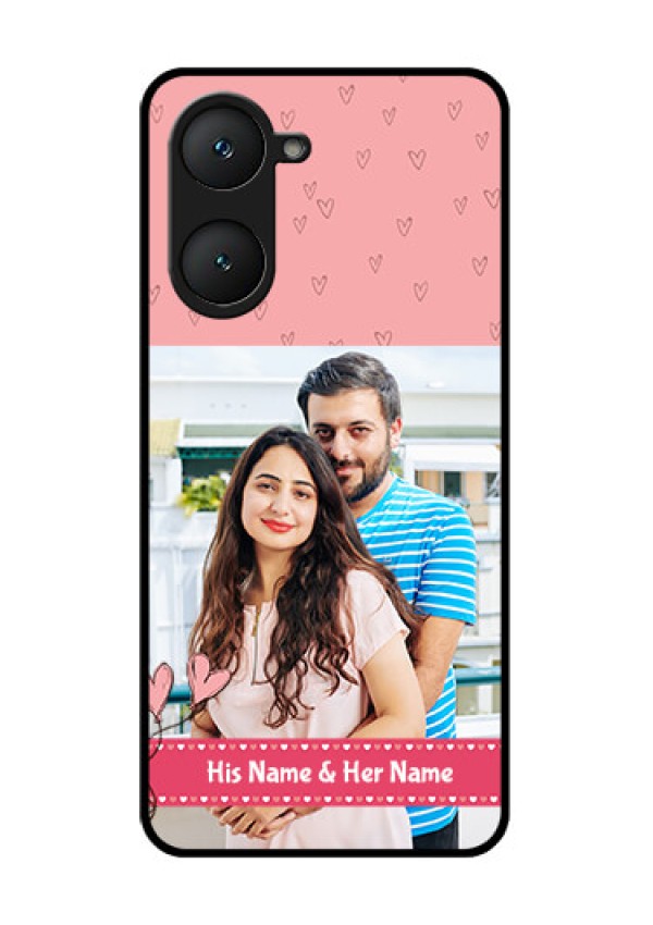 iQOO Z9 Lite 5G Custom Glass Phone Case - Love Design Peach Color