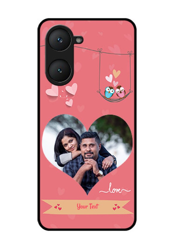 iQOO Z9 Lite 5G Custom Glass Phone Case - Peach Color Love Design