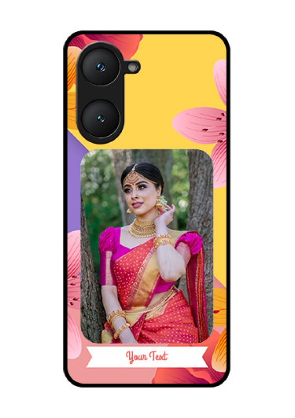 iQOO Z9 Lite 5G Custom Glass Phone Case - 3 Image With Vintage Floral Design