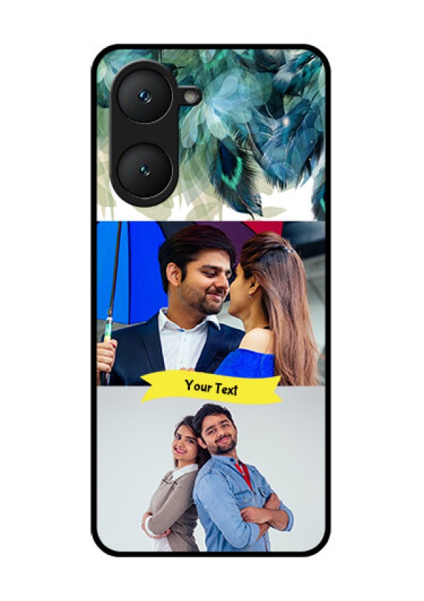 iQOO Z9 Lite 5G Custom Glass Phone Case - Image With Boho Peacock Feather Design