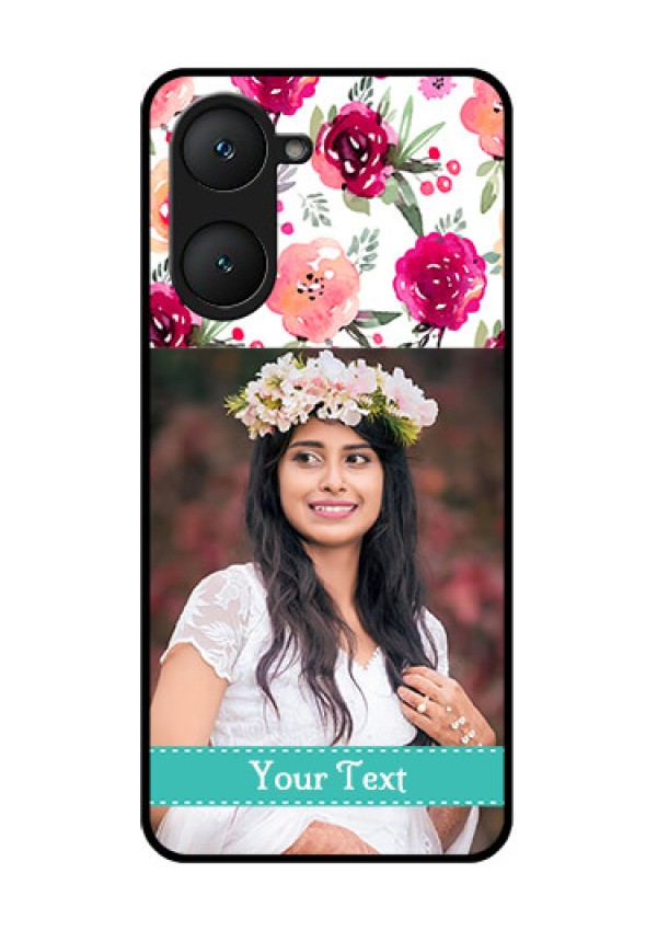 iQOO Z9 Lite 5G Custom Glass Phone Case - Water Colors Floral Design