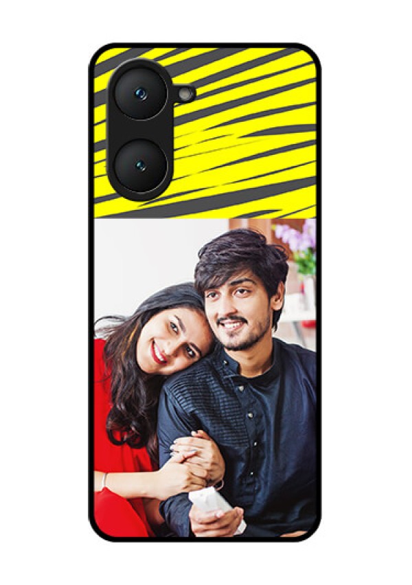 iQOO Z9 Lite 5G Custom Glass Phone Case - Yellow Abstract Design
