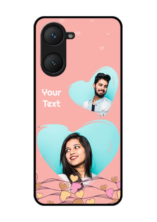 iQOO Z9 Lite 5G Custom Glass Phone Case - Love Doodle Design