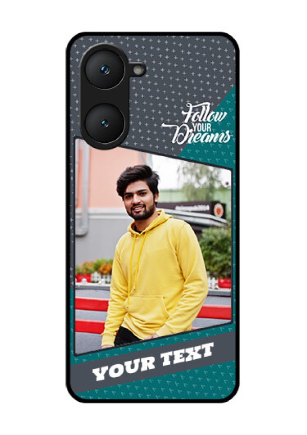 iQOO Z9 Lite 5G Custom Glass Phone Case - Background Pattern Design With Quote