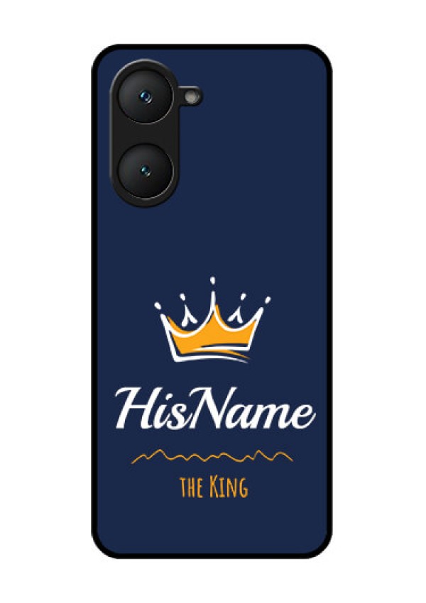 iQOO Z9 Lite 5G Custom Glass Phone Case - King With Name Design