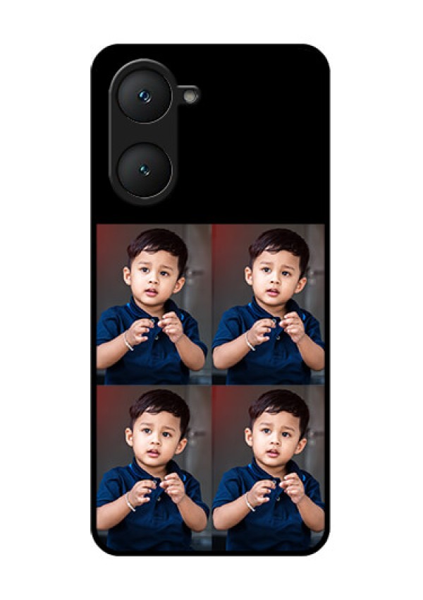 iQOO Z9 Lite 5G Custom Glass Phone Case - 4 Image Holder Design
