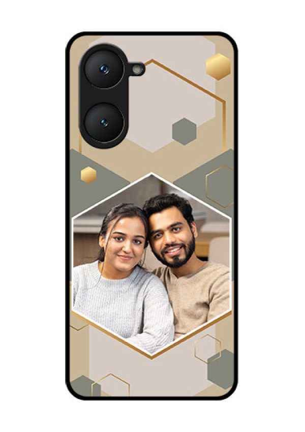 iQOO Z9 Lite 5G Custom Glass Phone Case - Stylish Hexagon Pattern Design