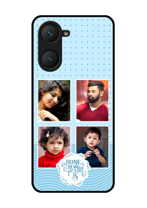 iQOO Z9 Lite 5G Custom Glass Phone Case - Cute Love Quote With 4 Pic Upload Design
