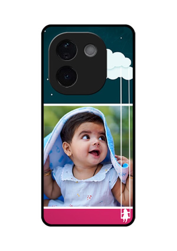 iQOO Z9s Pro 5G Custom Glass Phone CaseCute Girl With Cloud Design