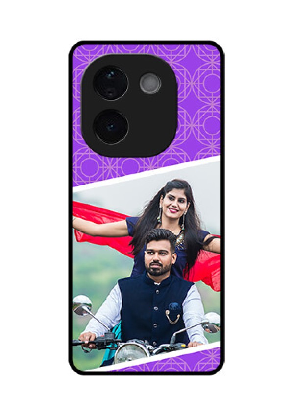 iQOO Z9s Pro 5G Custom Glass Phone CaseViolet Color Pattern Design