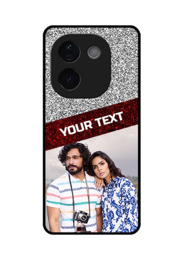 iQOO Z9s Pro 5G Custom Glass Phone CaseImage Holder With Glitter Strip Design