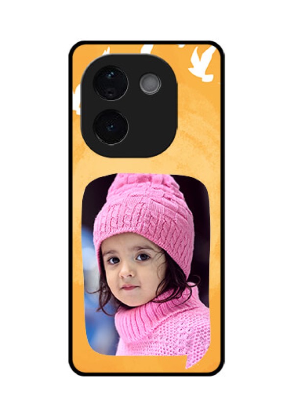 iQOO Z9s Pro 5G Custom Glass Phone CaseWater Color Design With Bird Icons