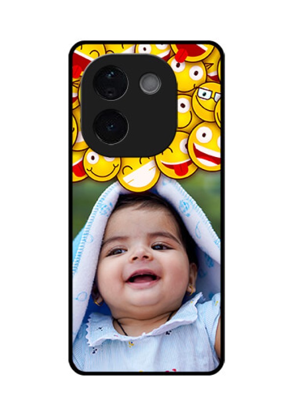 iQOO Z9s Pro 5G Custom Glass Phone CaseWith Smiley Emoji Design
