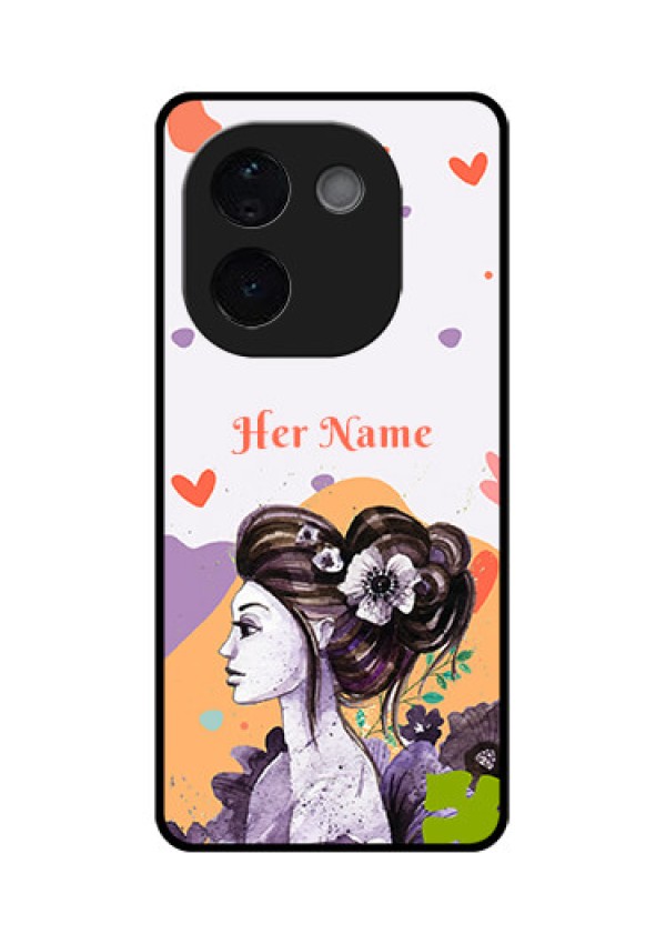iQOO Z9s Pro 5G Custom Glass Phone CaseWoman And Nature Design