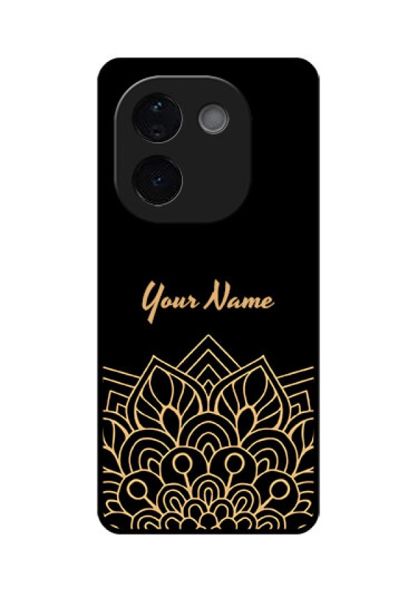 iQOO Z9s Pro 5G Custom Glass Phone CaseGolden Mandala Design