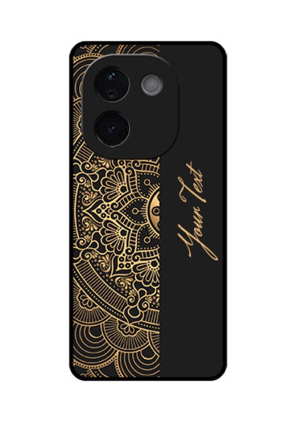 iQOO Z9s Pro 5G Custom Glass Phone CaseMandala Art With Custom Text Design