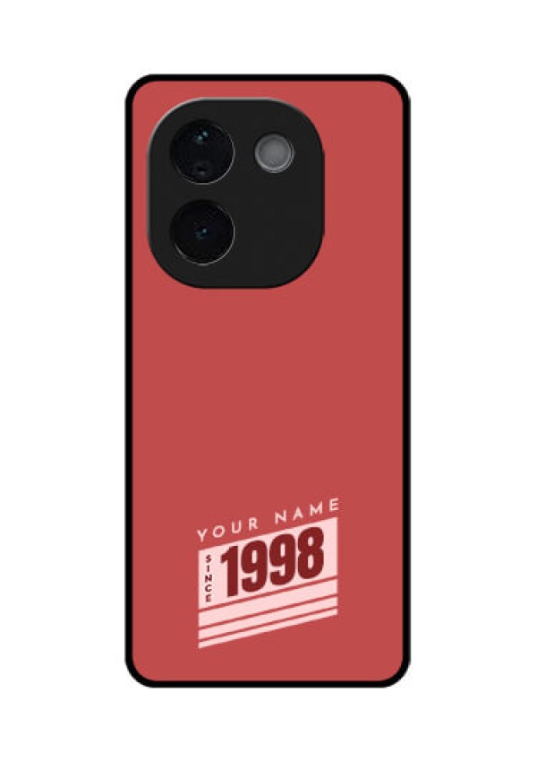 iQOO Z9s Pro 5G Custom Glass Phone CaseRed Custom Year Of Birth Design