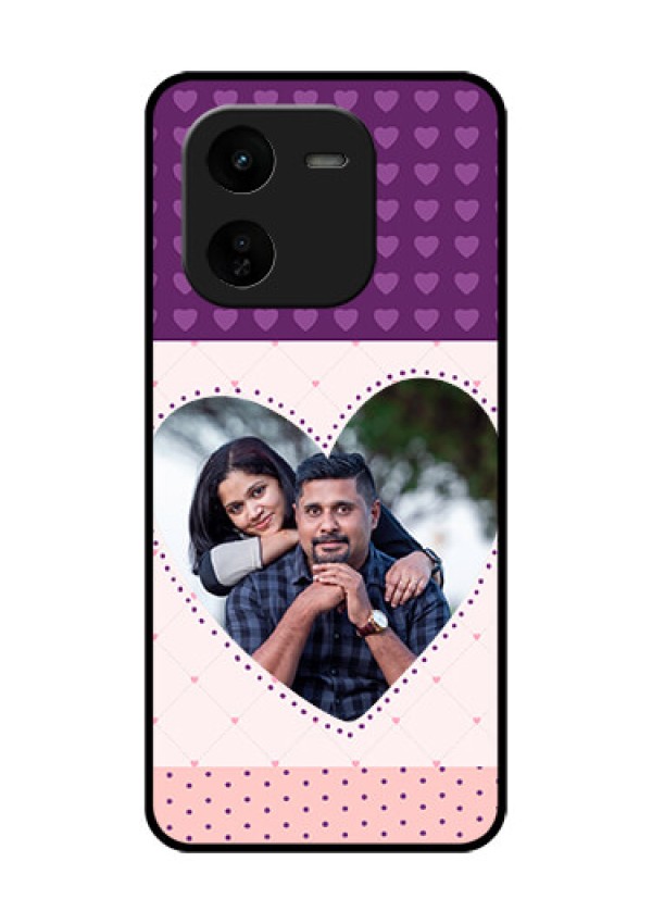 iQOO Z9X 5G Custom Glass Phone CaseViolet Love Dots Design