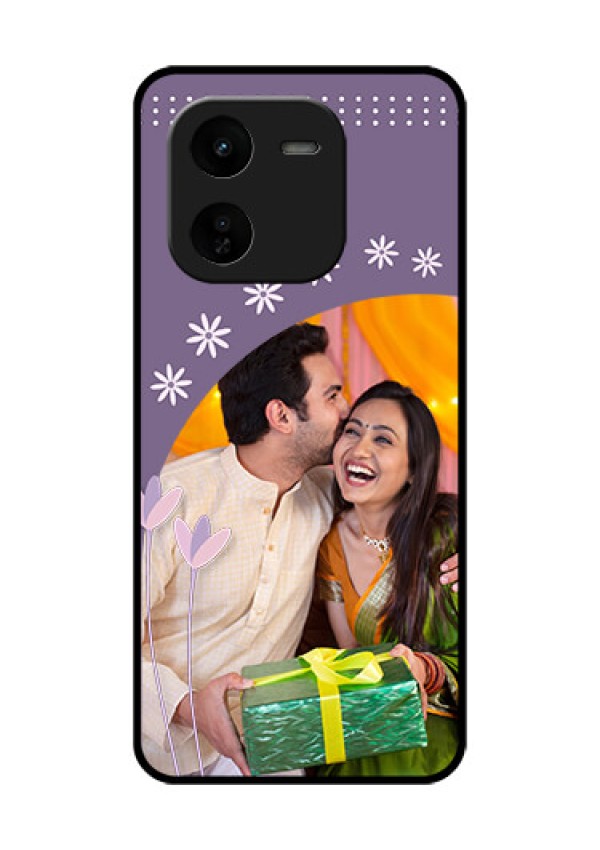 iQOO Z9X 5G Custom Glass Phone CaseLavender Flowers Design