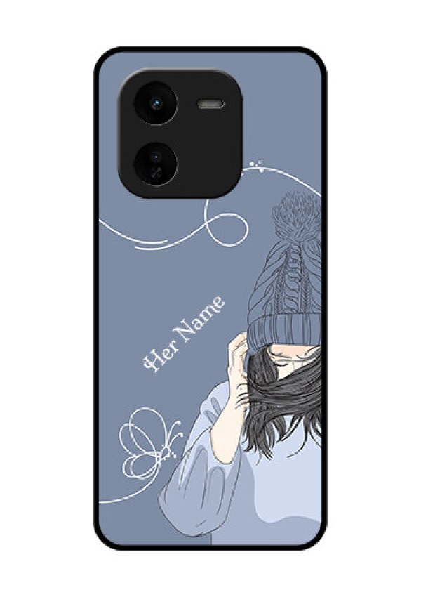 iQOO Z9X 5G Custom Glass Phone CaseGirl In Winter Outfit Design