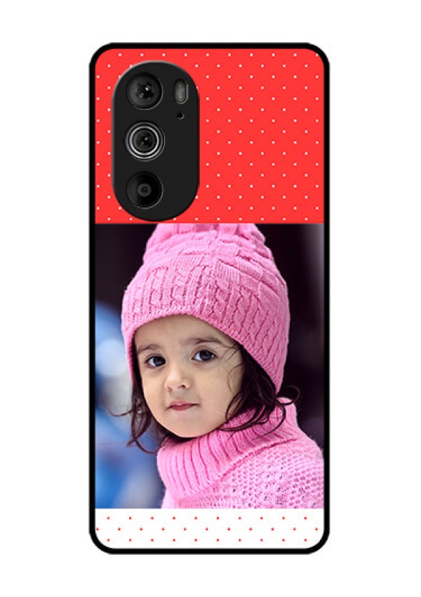 Motorola Edge 30 Pro Custom Glass Phone Case - Red Pattern Design