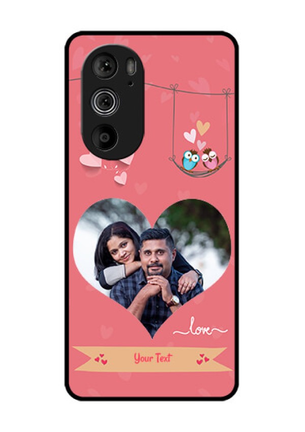 Motorola Edge 30 Pro Custom Glass Phone Case - Peach Color Love Design