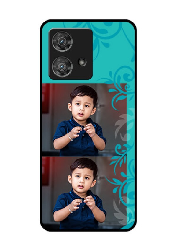 Motorola Edge 40 Neo Custom Glass Phone Case - With Photo And Green Floral Design