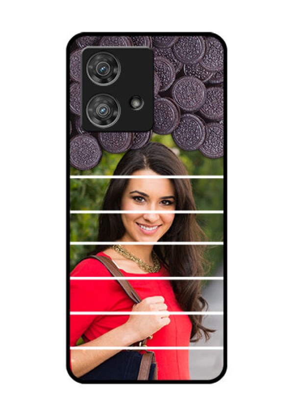 Motorola Edge 40 Neo Custom Glass Phone Case - With Oreo Biscuit Design