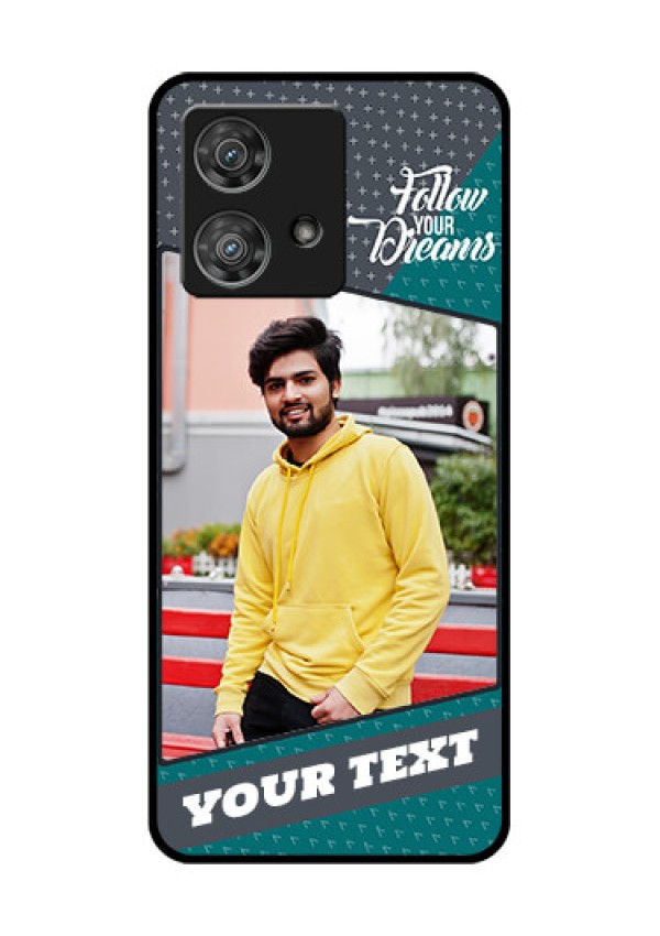Motorola Edge 40 Neo Custom Glass Phone Case - Background Pattern Design With Quote