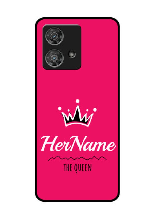Motorola Edge 40 Neo Custom Glass Phone Case - Queen With Name Design
