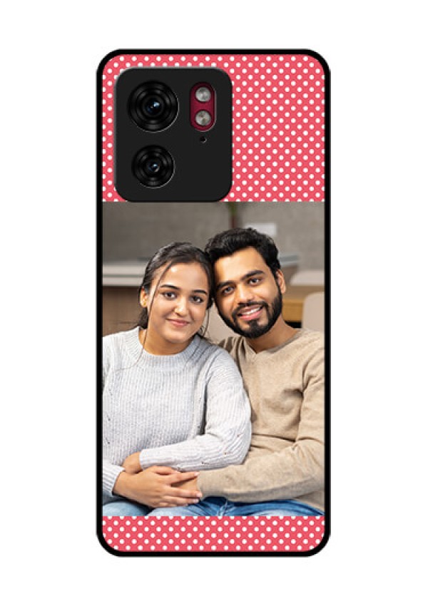 Motorola Edge 40 Custom Glass Phone Case - White Dotted Design