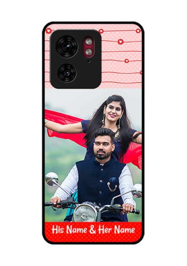 Motorola Edge 40 Custom Glass Phone Case - Red Pattern Case Design