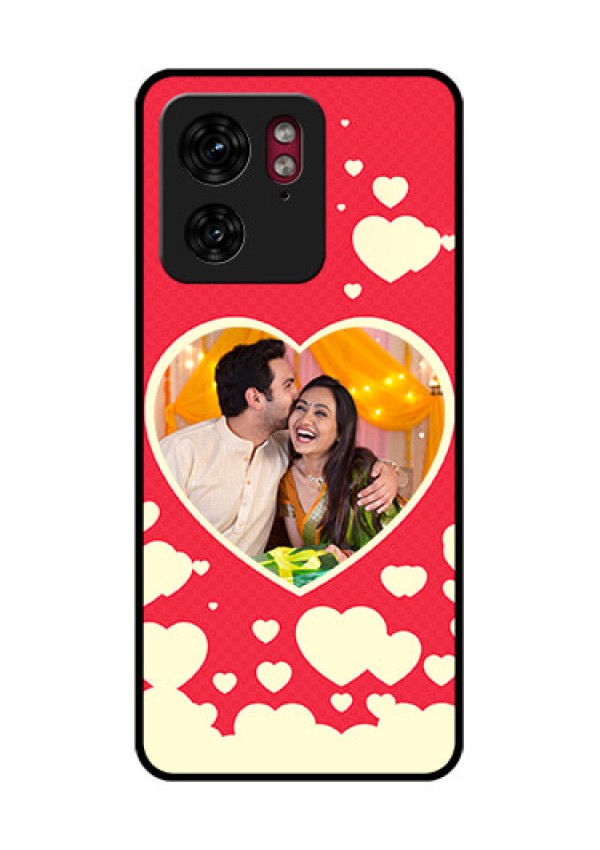 Motorola Edge 40 Custom Glass Phone Case - Love Symbols Phone Cover Design