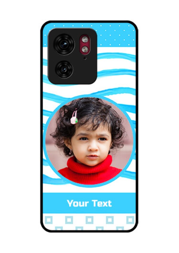 Motorola Edge 40 Custom Glass Phone Case - Simple Blue Case Design