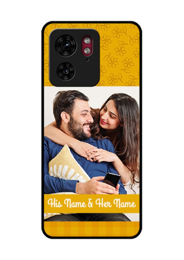 Motorola Edge 40 Custom Glass Phone Case - Yellow Floral Design