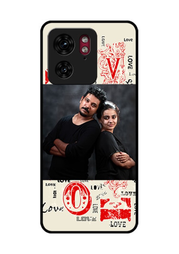 Motorola Edge 40 Custom Glass Phone Case - Trendy Love Design Case