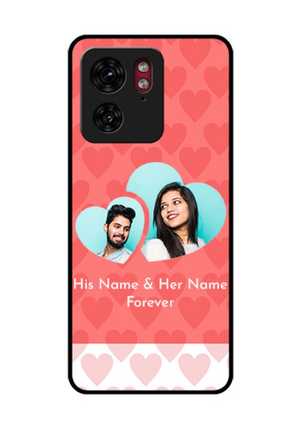 Motorola Edge 40 Custom Glass Phone Case - Couple Pic Upload Design