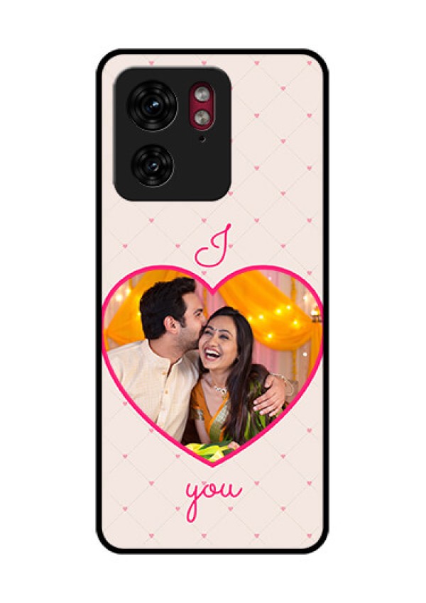 Motorola Edge 40 Custom Glass Phone Case - Heart Shape Design