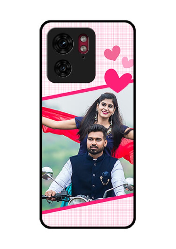 Motorola Edge 40 Custom Glass Phone Case - Love Shape Heart Design