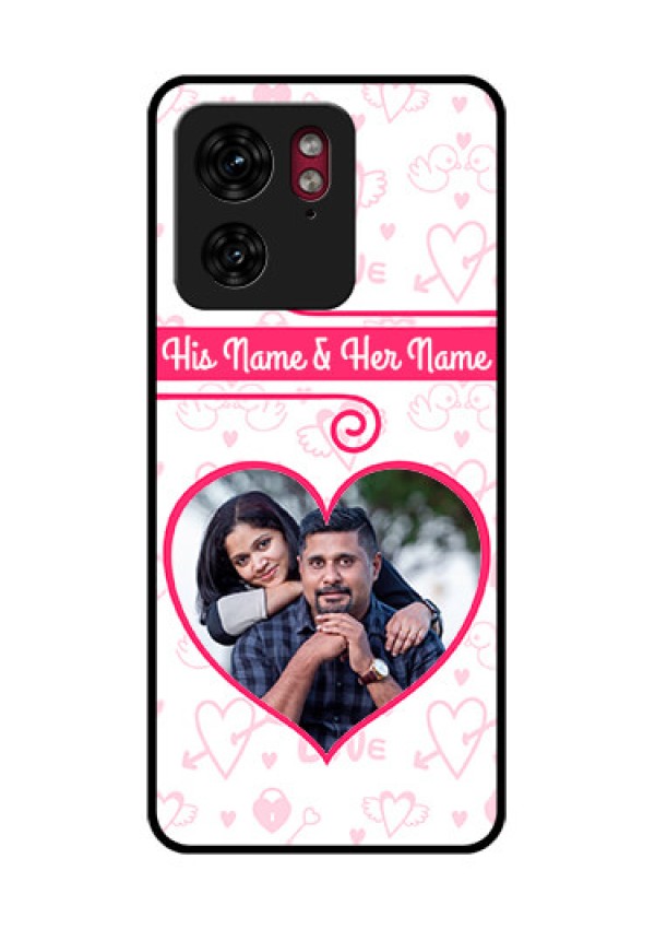 Motorola Edge 40 Custom Glass Phone Case - Heart Shape Love Design