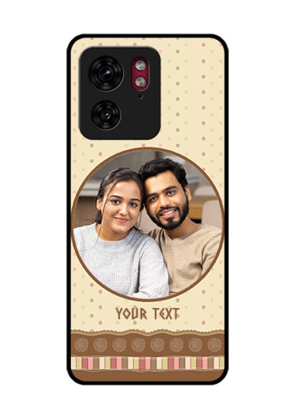 Motorola Edge 40 Custom Glass Phone Case - Brown Dotted Mobile Case Design