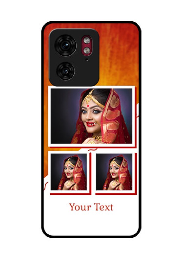 Motorola Edge 40 Custom Glass Phone Case - Wedding Memories Design