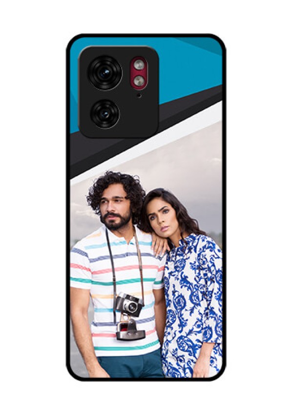 Motorola Edge 40 Custom Glass Phone Case - Simple Pattern Photo Upload Design