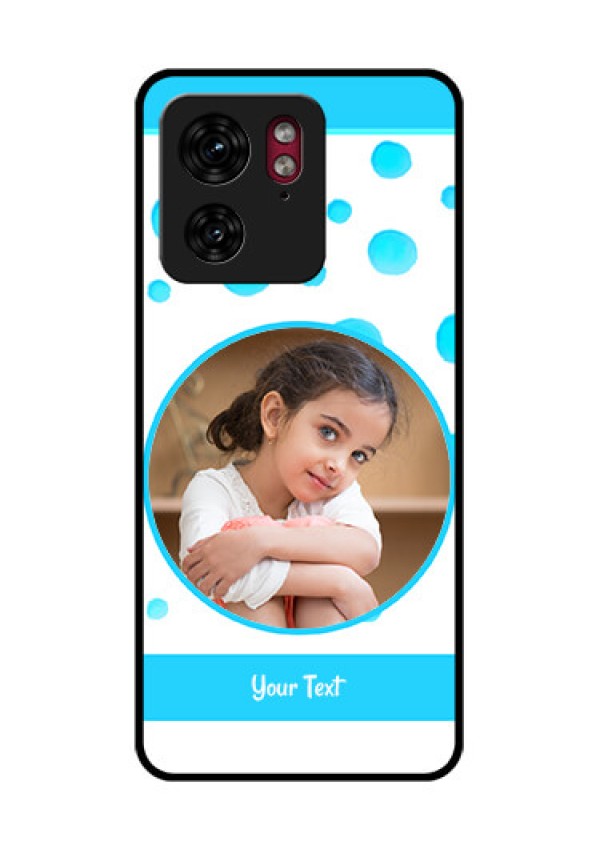 Motorola Edge 40 Custom Glass Phone Case - Blue Bubbles Pattern Design
