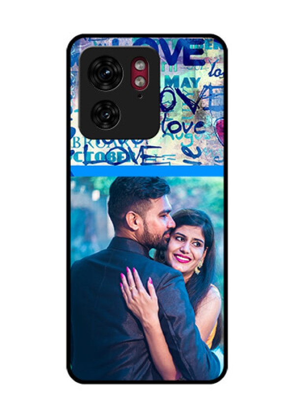 Motorola Edge 40 Custom Glass Phone Case - Colorful Love Design