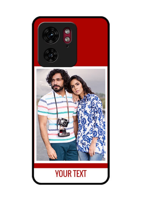 Motorola Edge 40 Custom Glass Phone Case - Red Color Design
