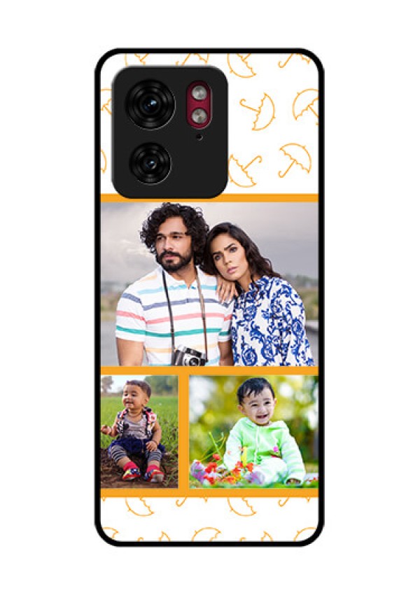 Motorola Edge 40 Custom Glass Phone Case - Yellow Pattern Design